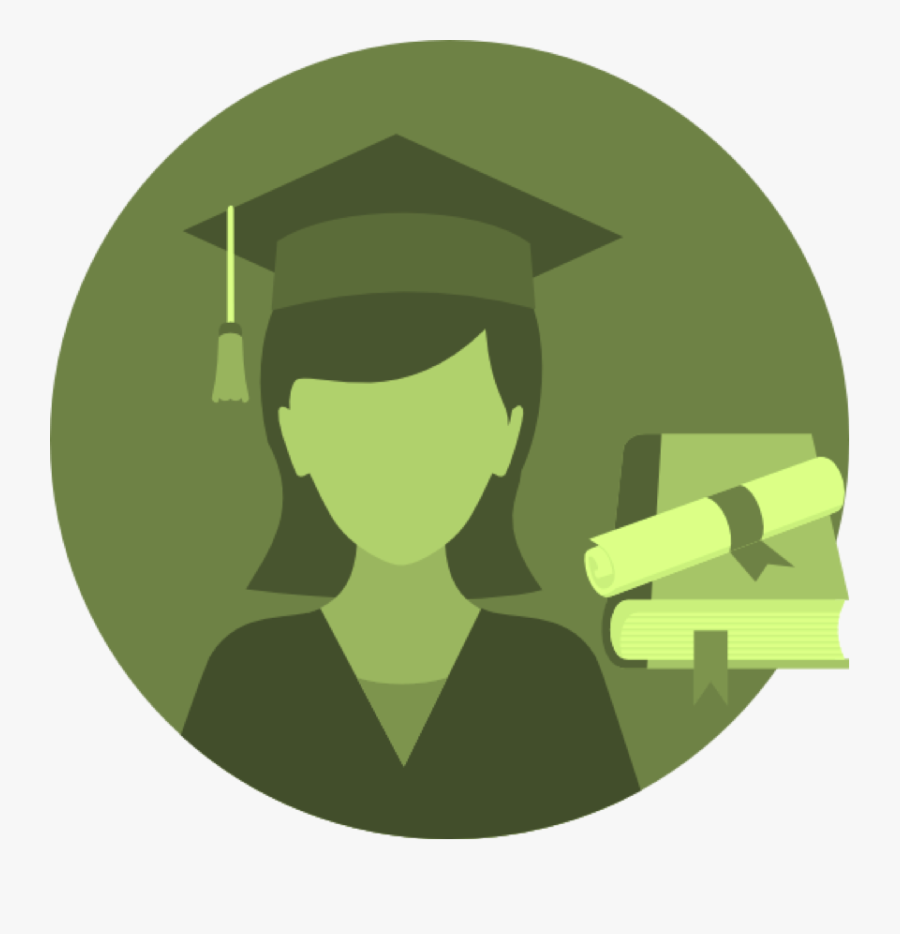 Girl Graduate With Books Green - Graduate Icon, Transparent Clipart