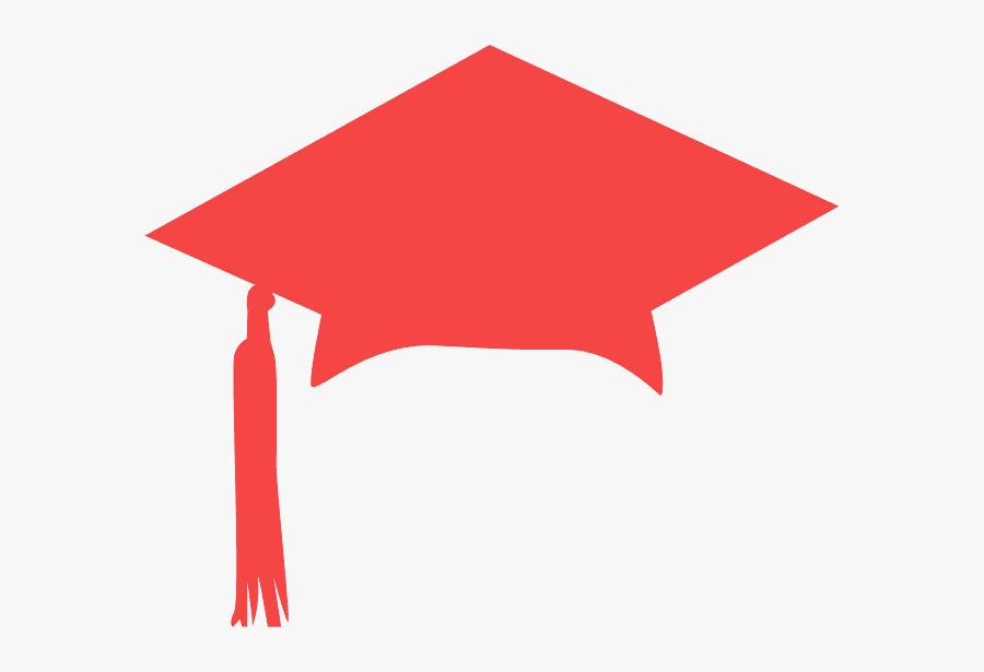 Red Graduation Cap Vector, Transparent Clipart