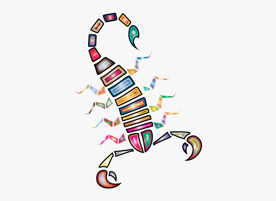 Colorful Abstract Tribal Scorpion - Scorpion, Transparent Clipart