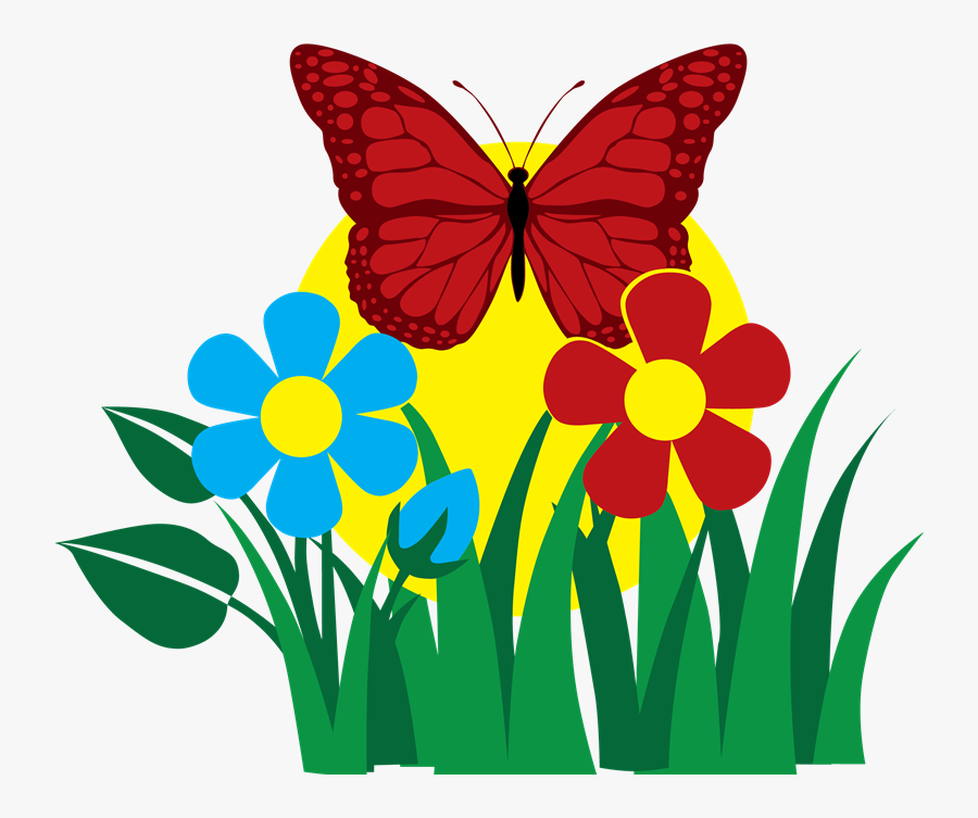 Butterfly Garden News - Clip Art Butterfly In The Garden, Transparent Clipart