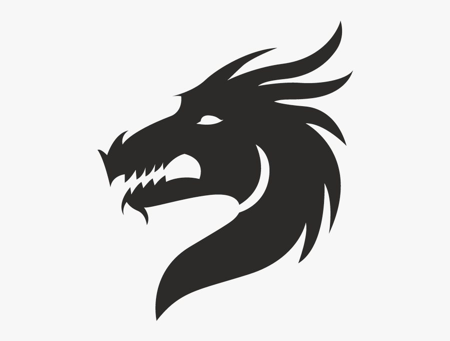 Dragon Silhouette Clip Art - Dragon Head Clipart Black And White, Transparent Clipart