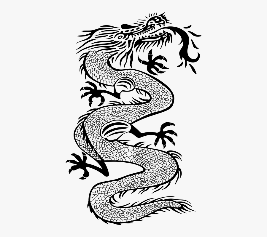Chinese Dragon Drawing Png, Transparent Clipart