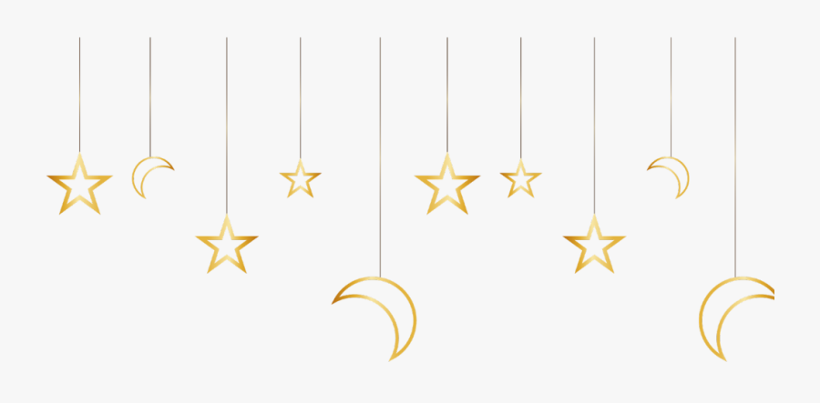 #ftestickers #clipart #stars #moons #hanging #gold - Wrapping Paper, Transparent Clipart