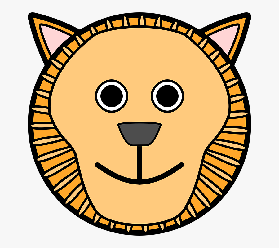 Lion Face Black And White Clipart, Transparent Clipart
