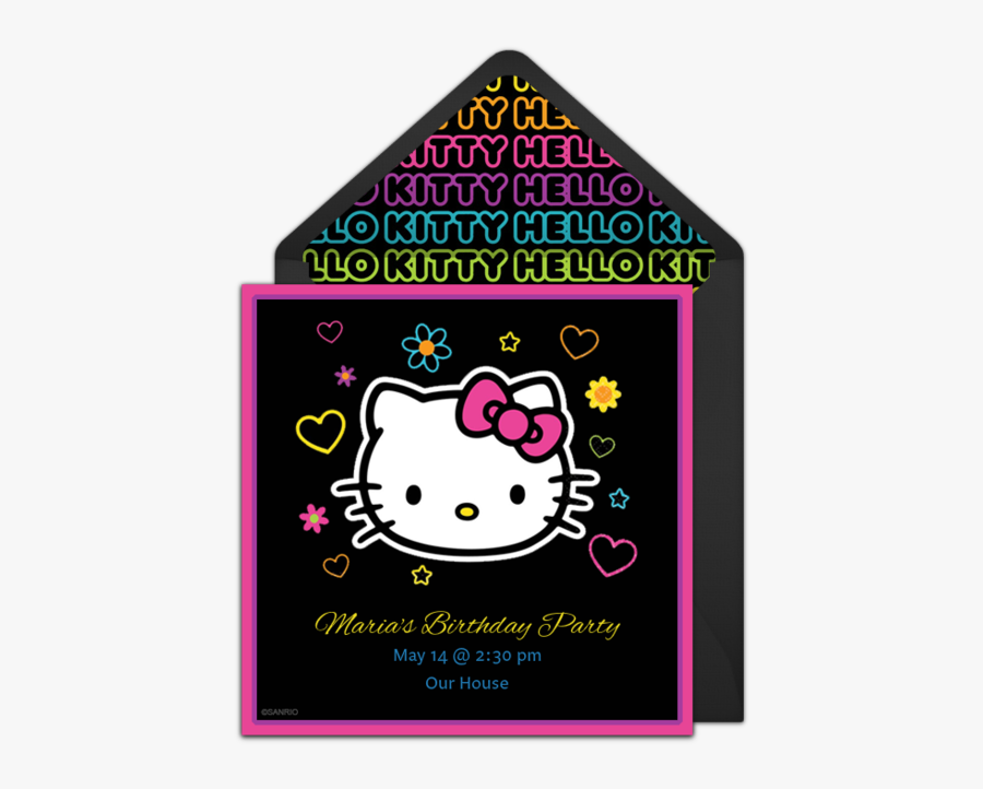 Neon Hello Kitty, Transparent Clipart