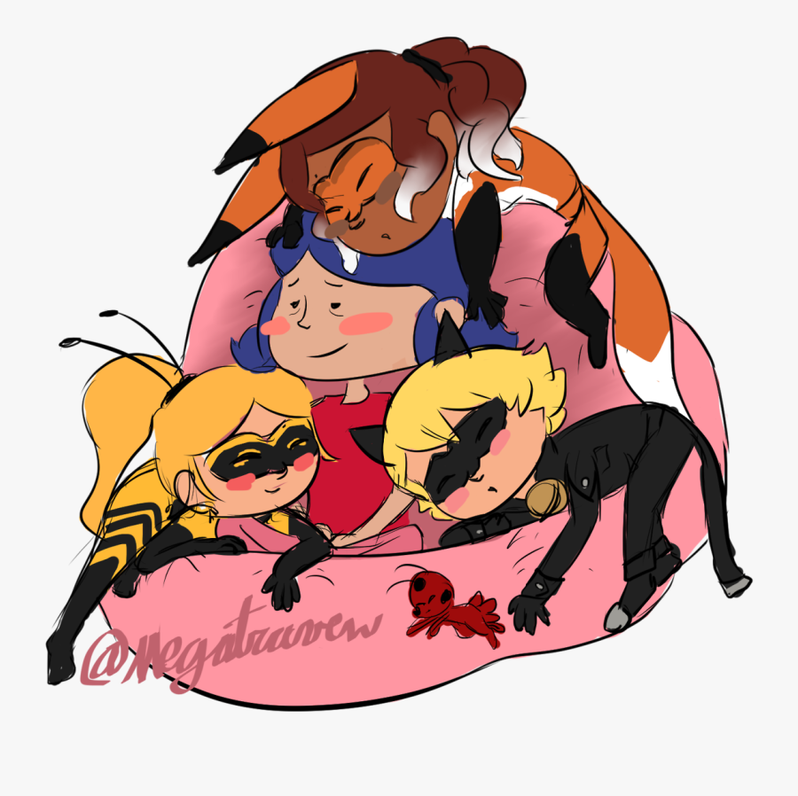 Mari Couldn"t Fall Asleep So The Other 3 Came Over - Cartoon, Transparent Clipart
