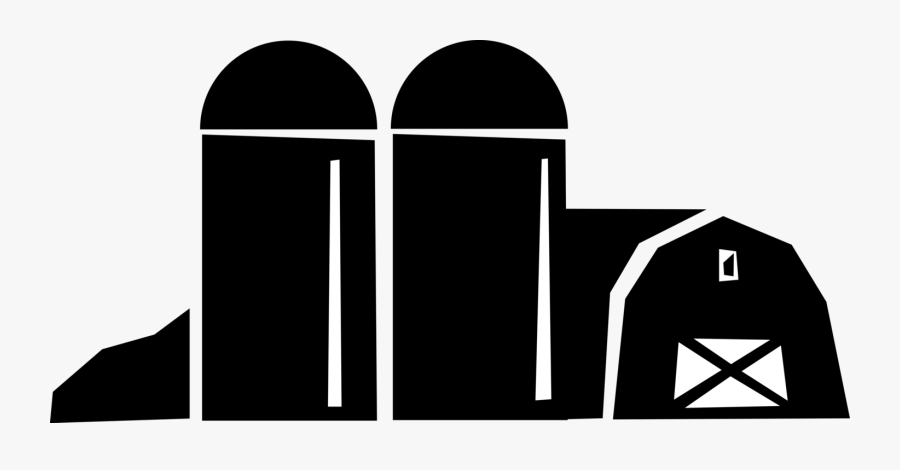Transparent Barn And Silo Clipart - Farm Silo Silhouette, Transparent Clipart