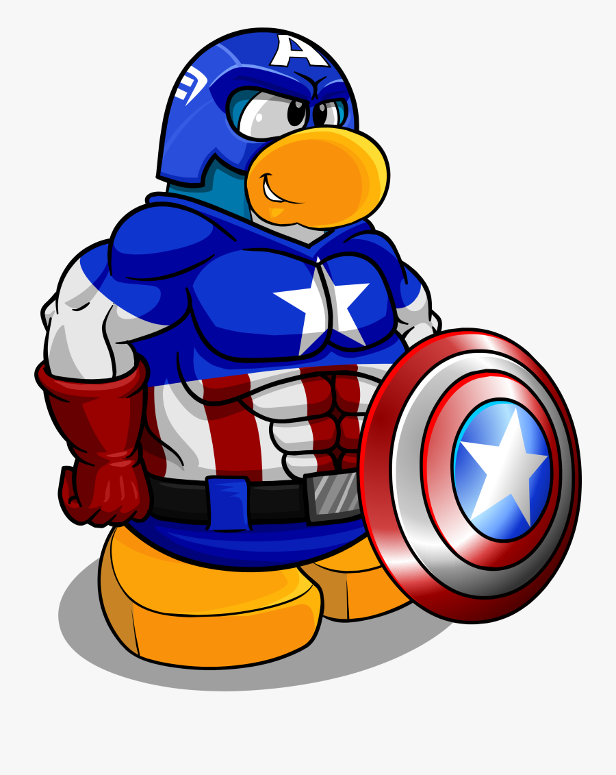 Captain America Clipart File - Club Penguin Captain America, Transparent Clipart