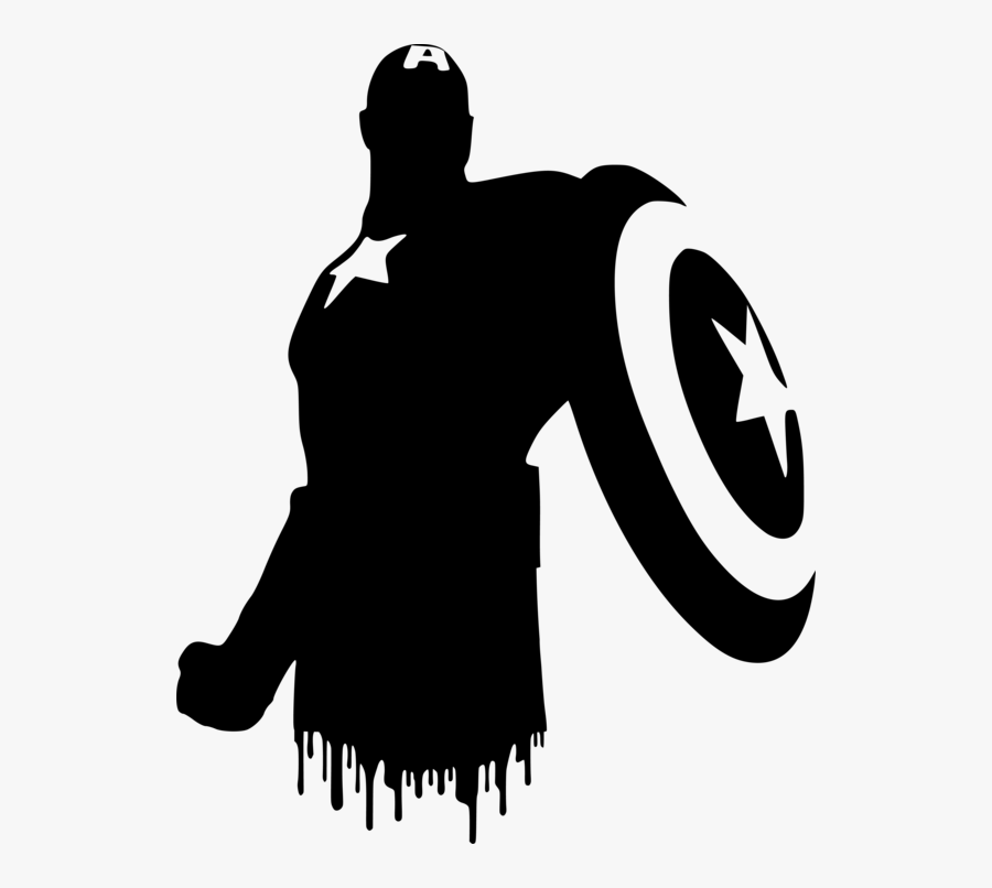 Silhouette Captain America Vector Clipart , Png Download - Captain America Vector Black And White, Transparent Clipart