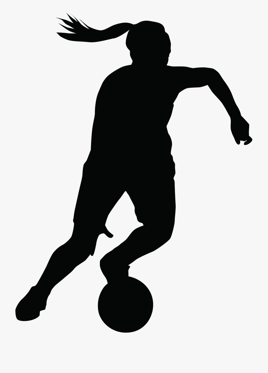 Basketball Girl Silhouette Png, Transparent Clipart