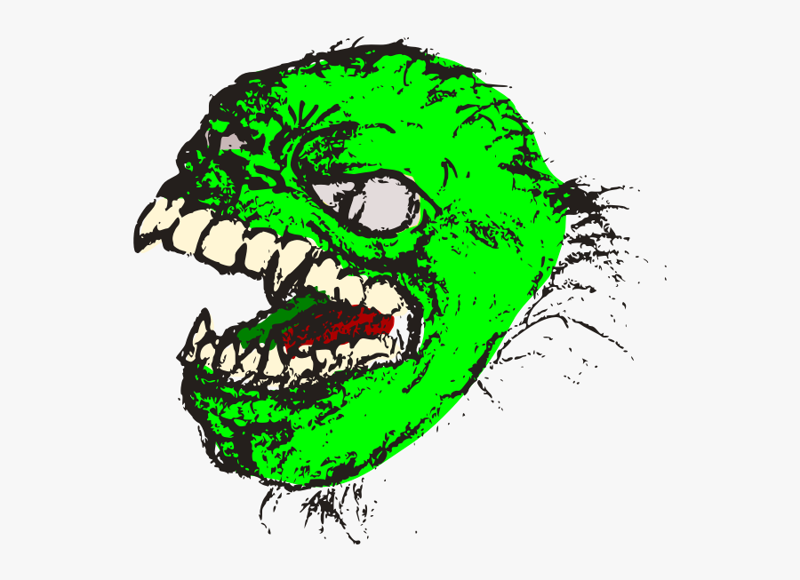 Vector Graphics Of Green Horror Beast - Vector Graphics, Transparent Clipart