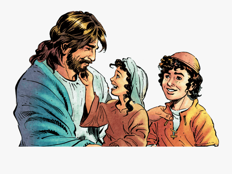 Jesus And Children - Jesus Christ The Action Bible, Transparent Clipart