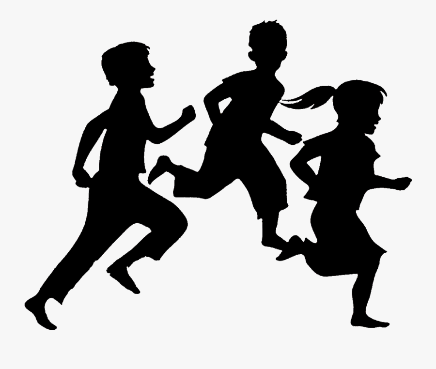 Kids Silhouette, Transparent Clipart