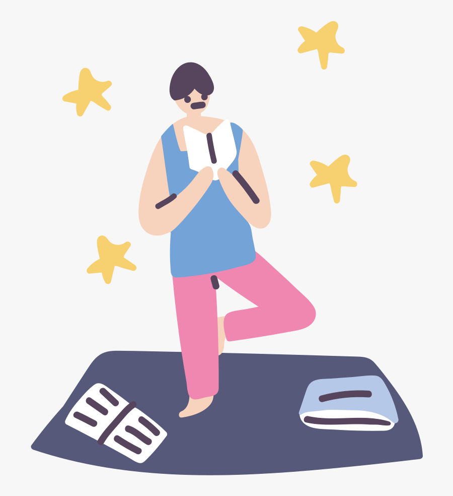 Yoga Girl Reads - Illustration, Transparent Clipart