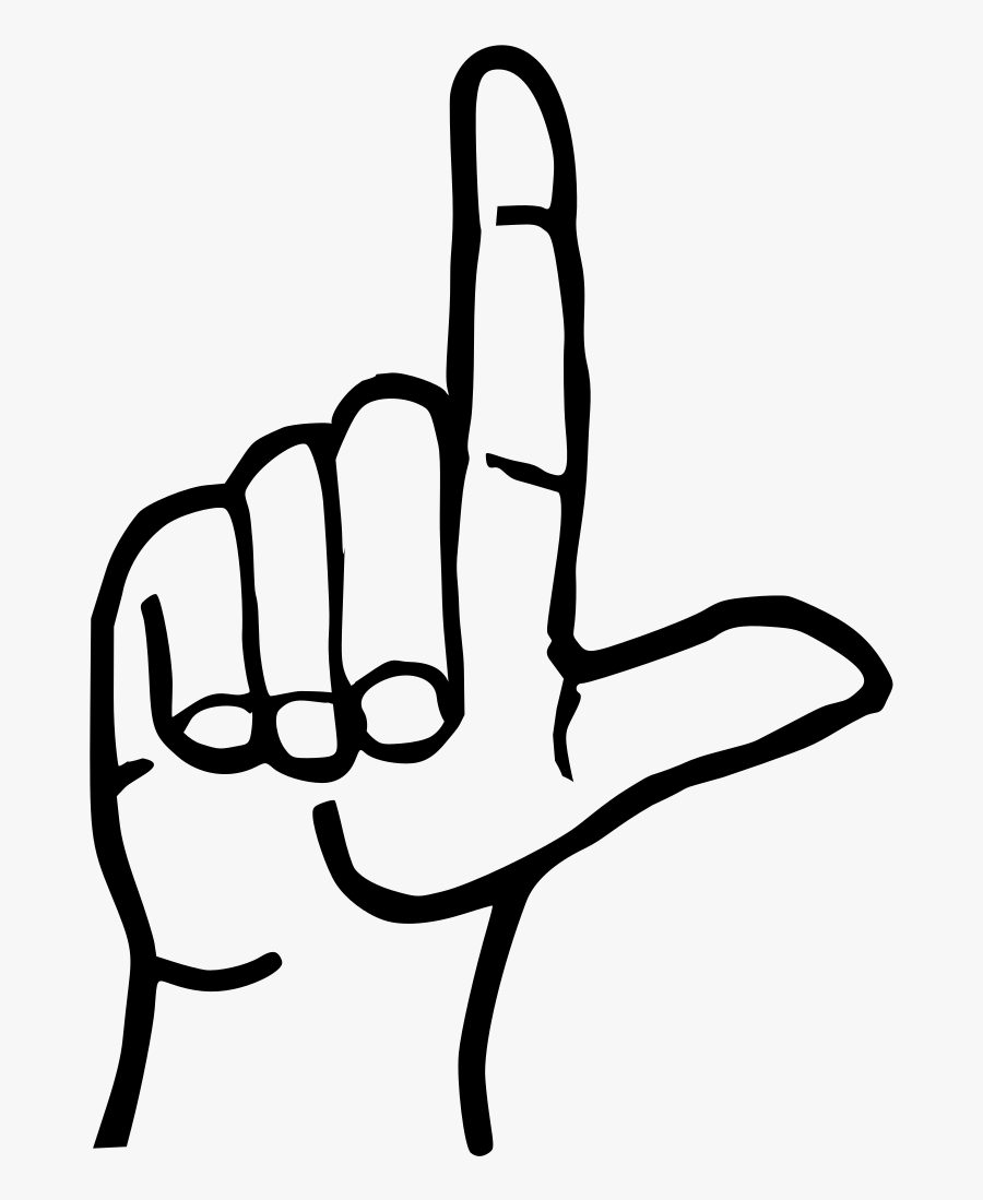 L In Sign Language Drawing, Transparent Clipart