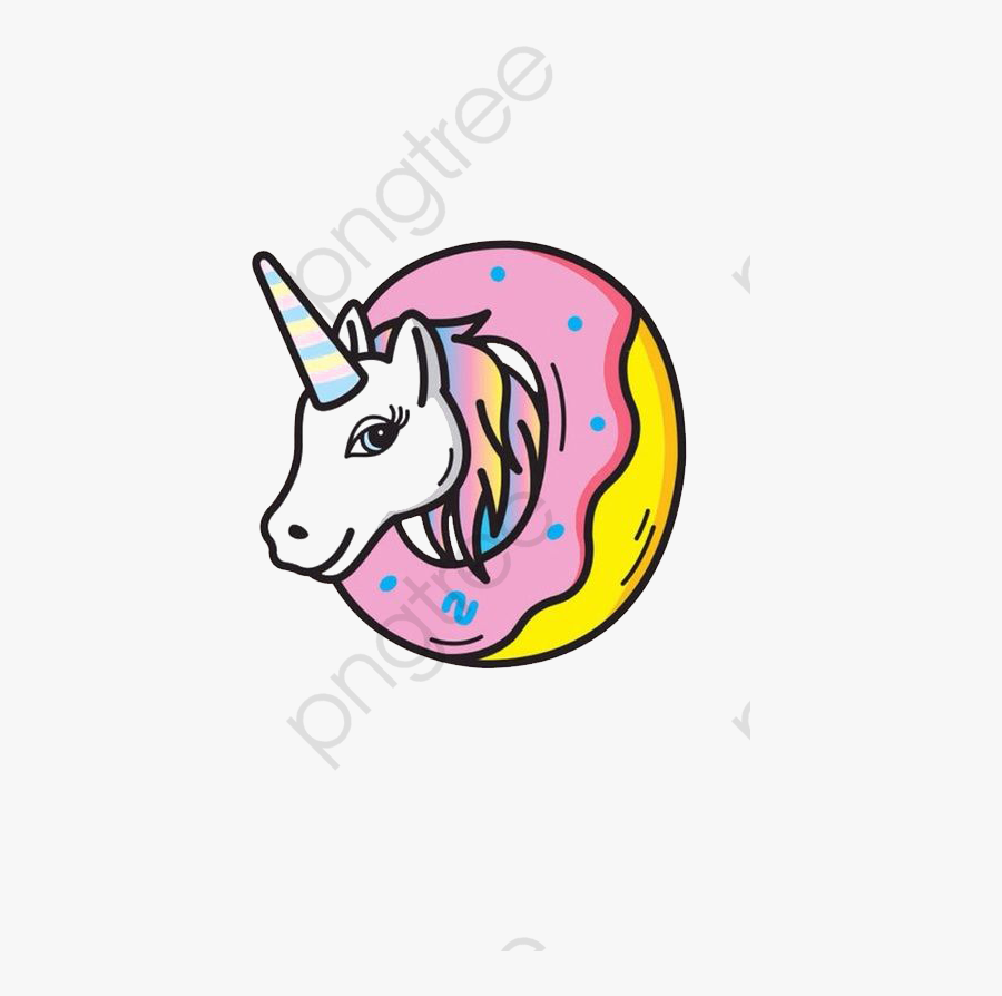 Hd Unicorn Clipart Cartoon Horse - Cartoon Unicorn With Donut, Transparent Clipart