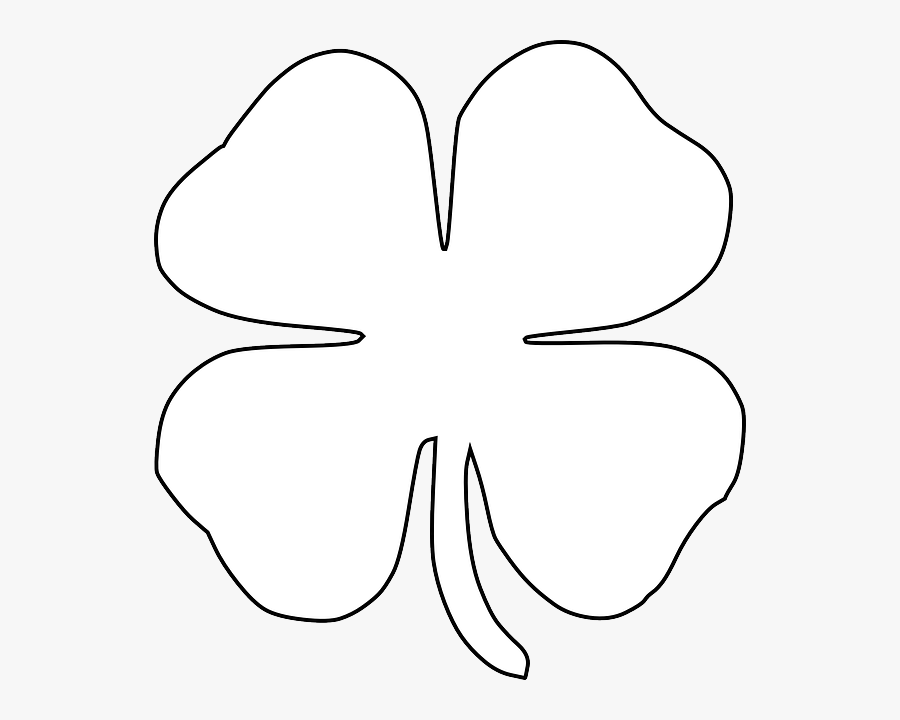 Free St Patricks Day Printables - White Four Leaf Clover Png, Transparent Clipart