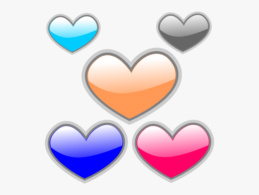 4 Hearts Clipart, Transparent Clipart