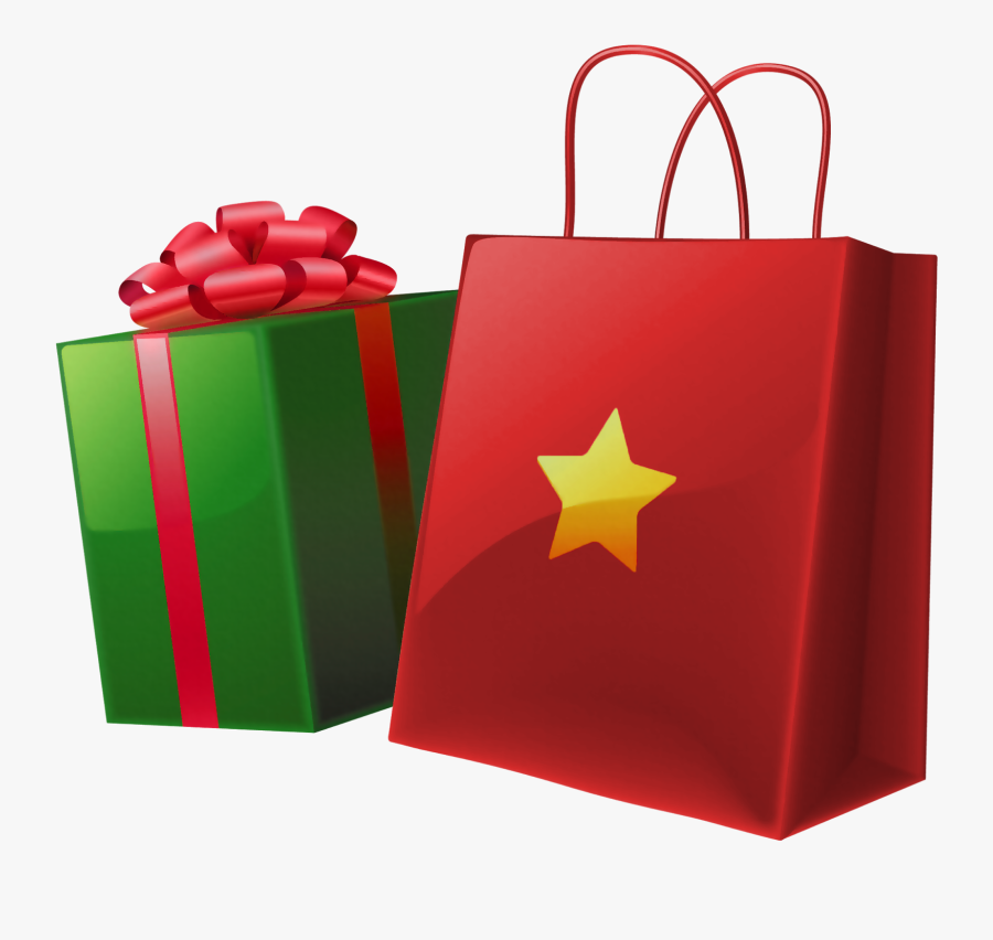 Christmas Shopping Bag Clip Art, Transparent Clipart