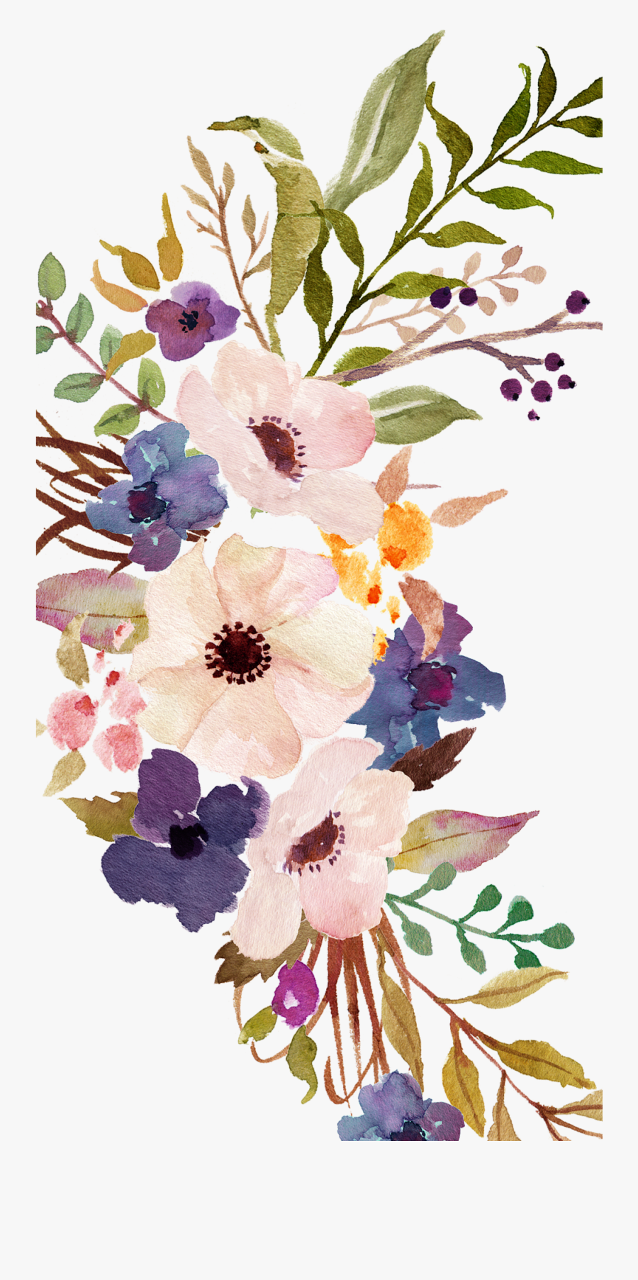 Iphone Wallpaper Flowers Drawing, Transparent Clipart