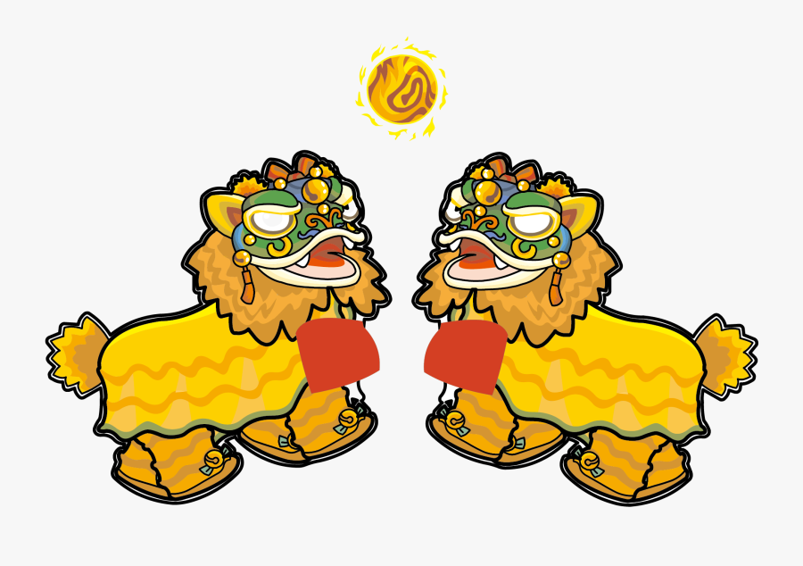 Dance Dragon Chinese New - Chinese New Year Lion Dance, Transparent Clipart