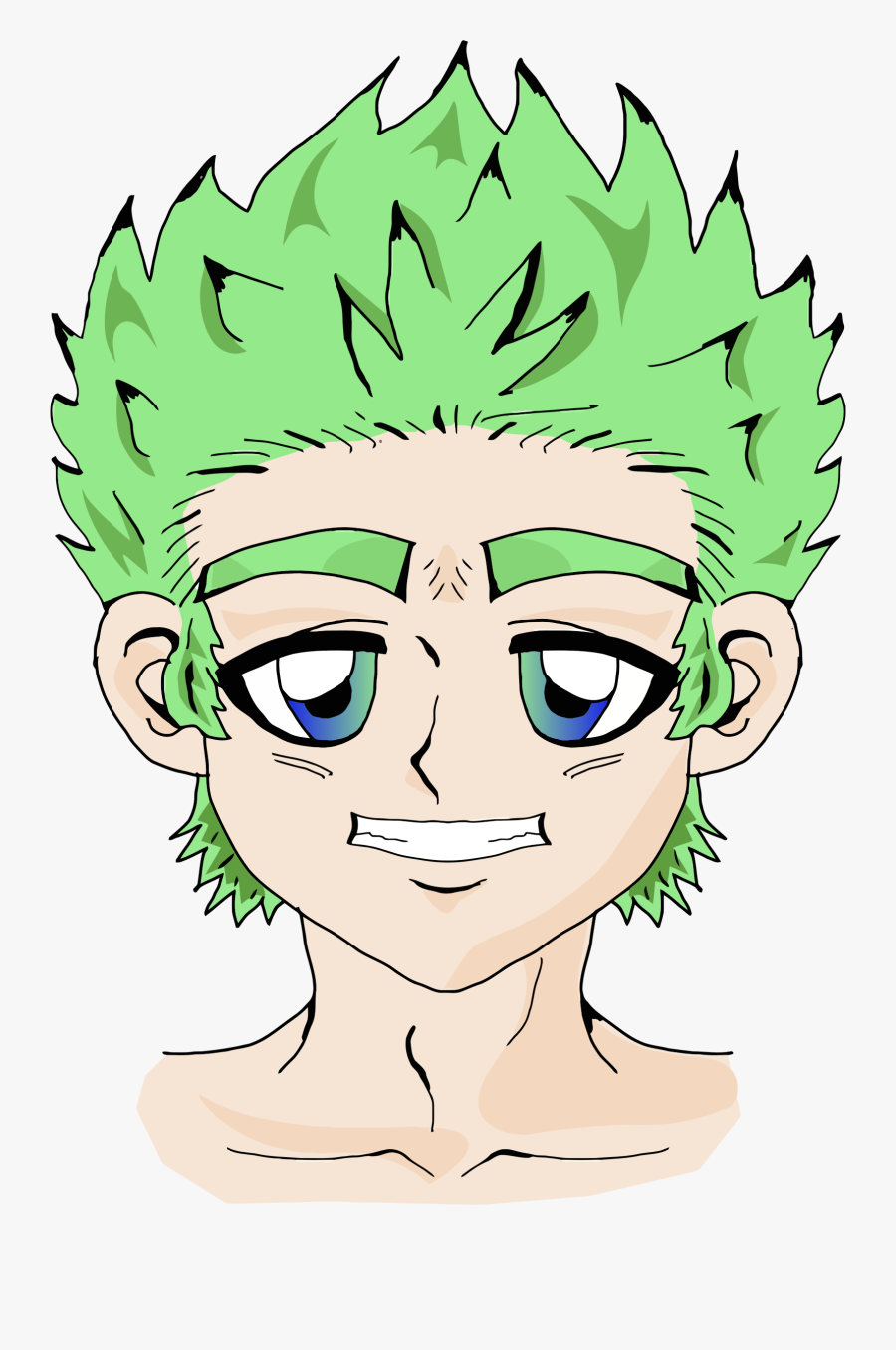 Clipart Anime Boy - Green Anime Boy Transparent, Transparent Clipart