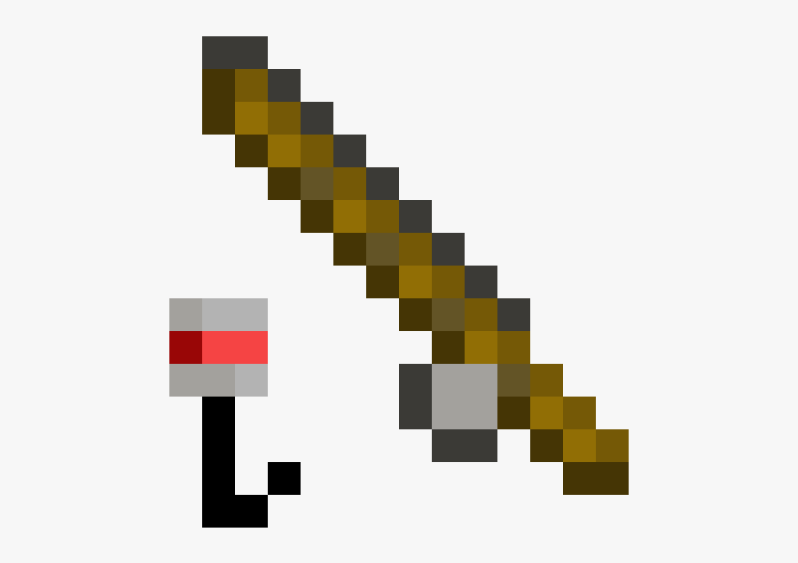 Minecraft Fishing Rod Png, Transparent Clipart