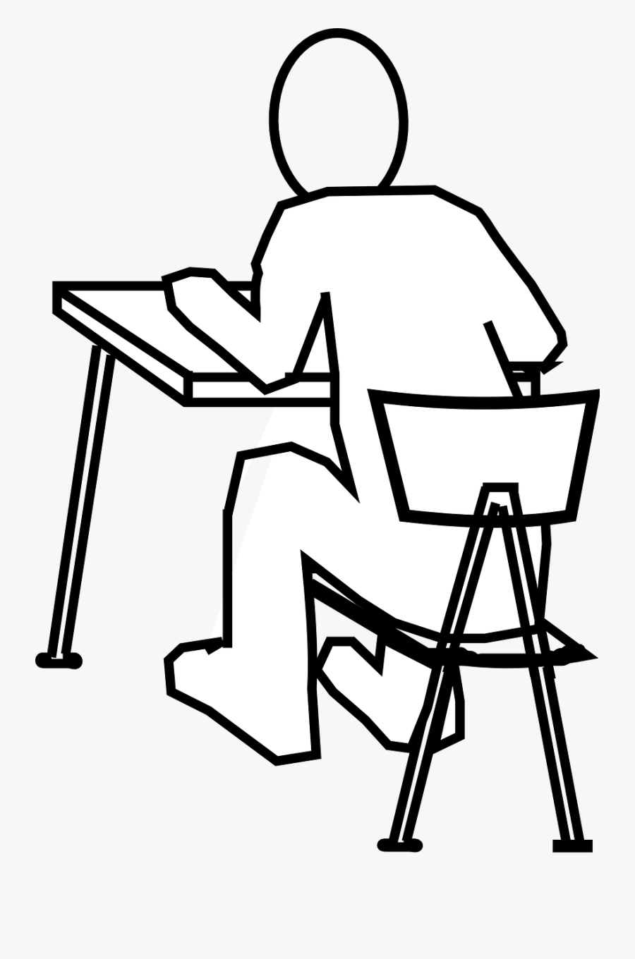 Person Sitting In A Chair Drawing, Transparent Clipart