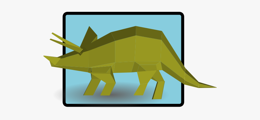 Green Triceratops Vector Drawing - Triceratops, Transparent Clipart