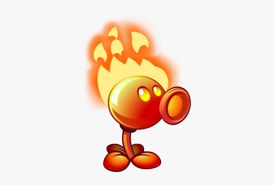 Pvz 2 Fire Peashooter, Transparent Clipart