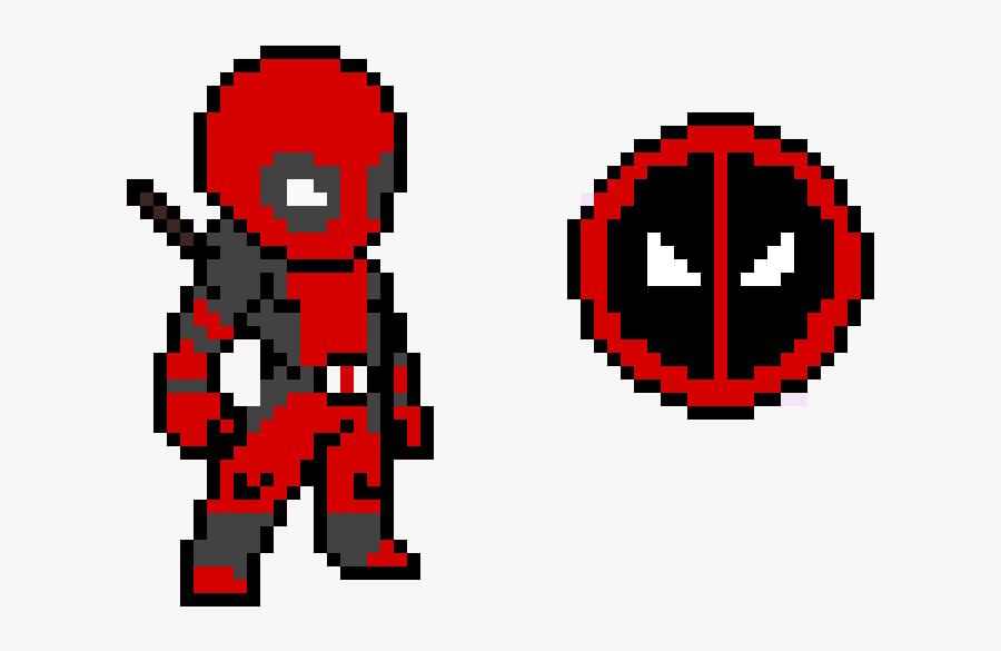 Deadpool Character And Logo - Pixel Art Minecraft Deadpool ...