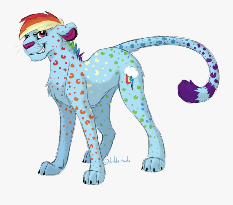 More Like Dippy Tickles By ~shiloh-tovah - Rainbow Dash Cheetah, Transparent Clipart