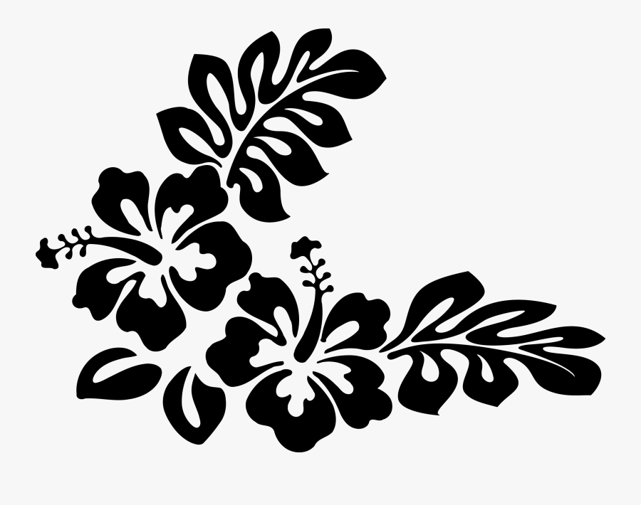 Hawaiian Flower Vector - Hawaiian Flower Clipart Black And White, Transparent Clipart