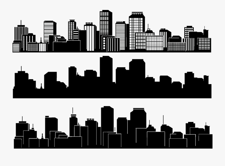 City Silhouette Skyline Building - City Vector Silhouette, Transparent Clipart