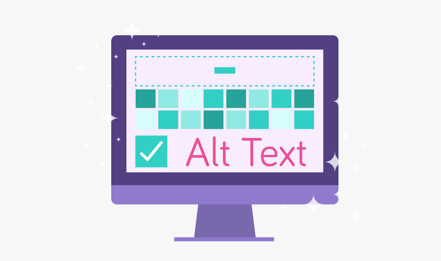 Graphic Of A Computer With The Words "alt Text" - Display Device, Transparent Clipart