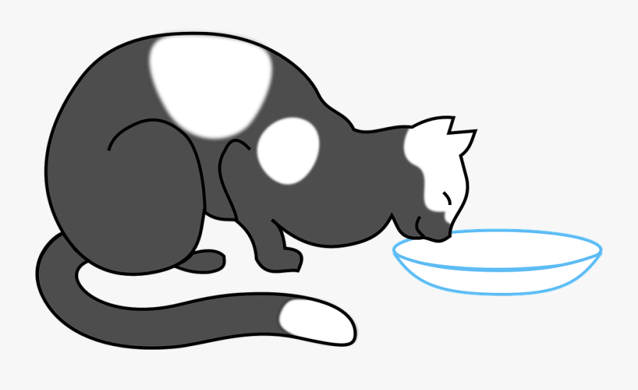 Clipart Cat Drinking Milk, Transparent Clipart