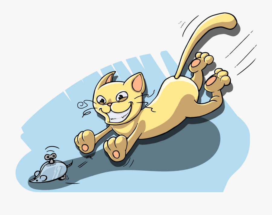 Cat Chasing Mouse Clipart - Cat And Mouse Clipart, Transparent Clipart