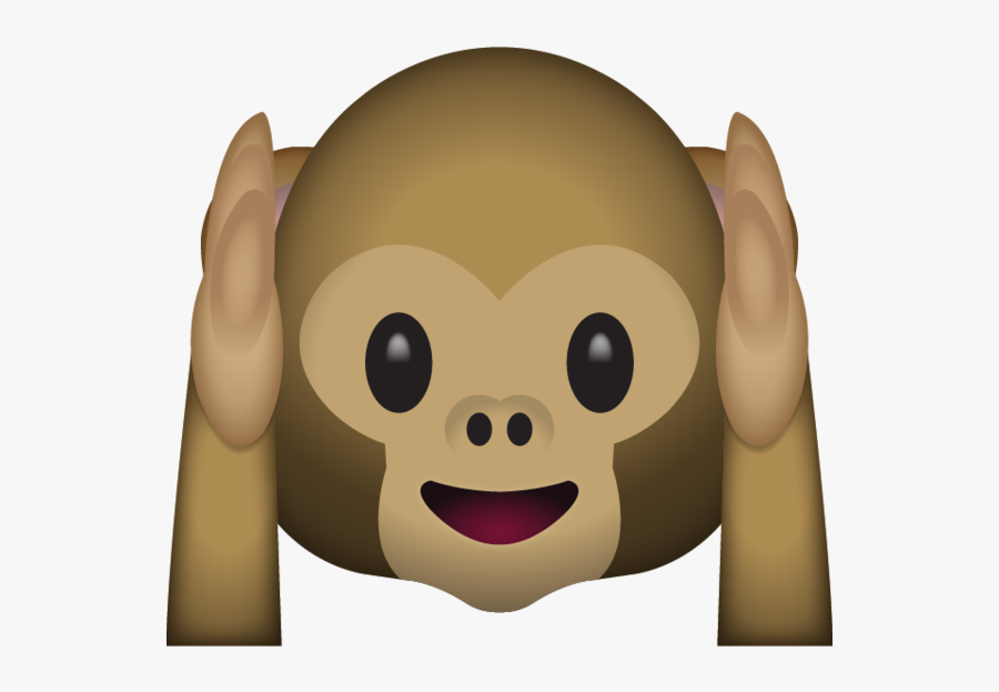 Monkey Emoji Hear, Transparent Clipart