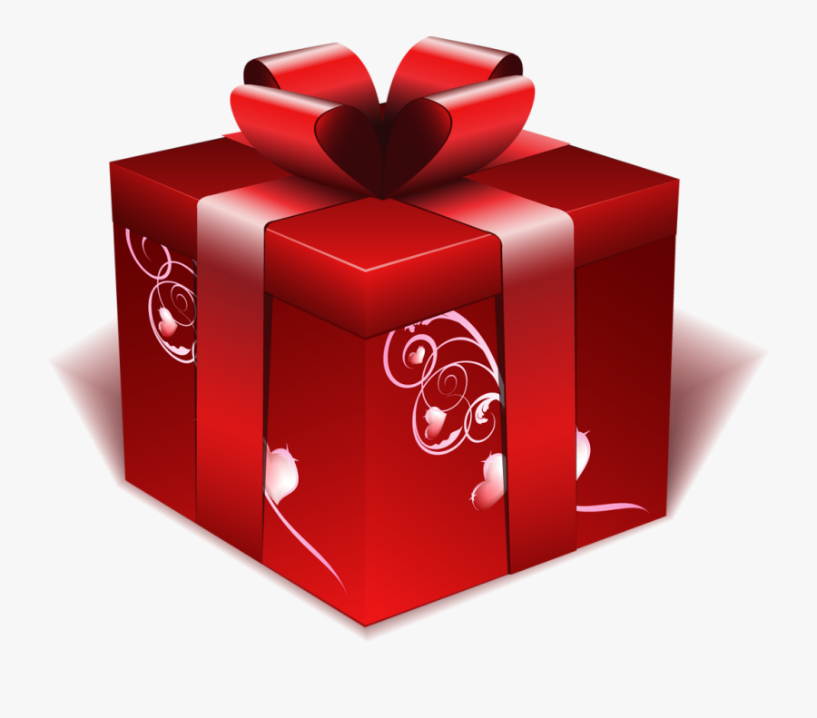 Red Christmas Gift Box, Transparent Clipart