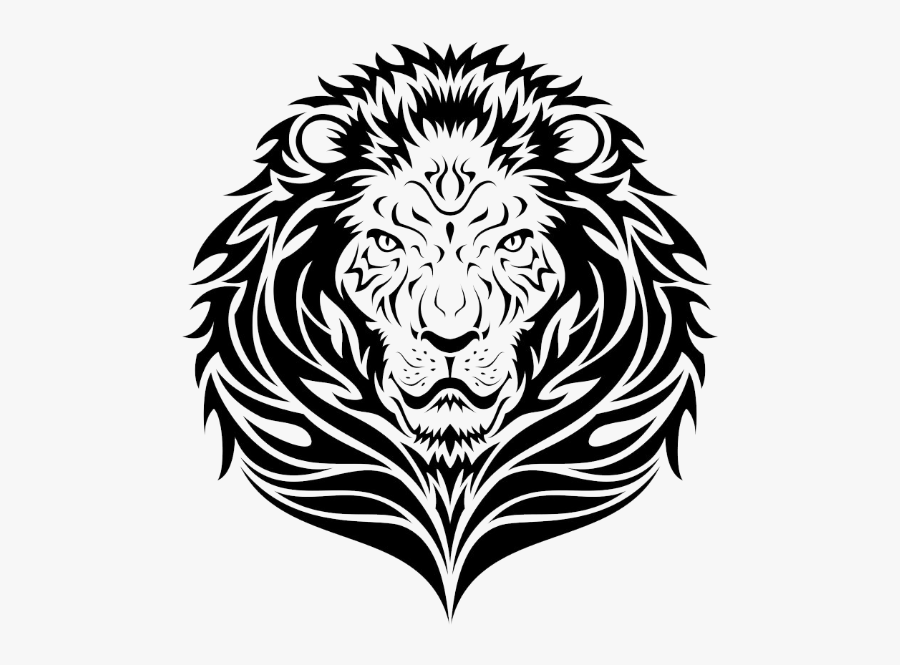 Lion Tattoo Clipart Outline - Lion Face Tattoo Png, Transparent Clipart