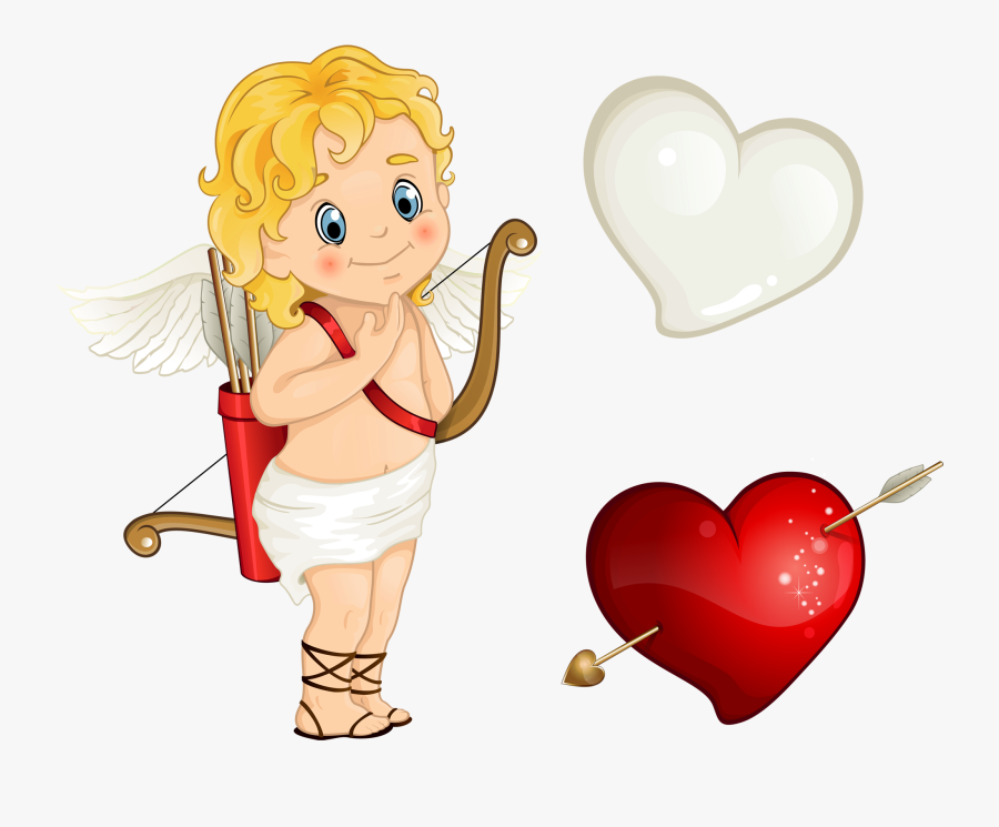 Cupid Heart Clip Art - Cupid Valentines Day Png, Transparent Clipart