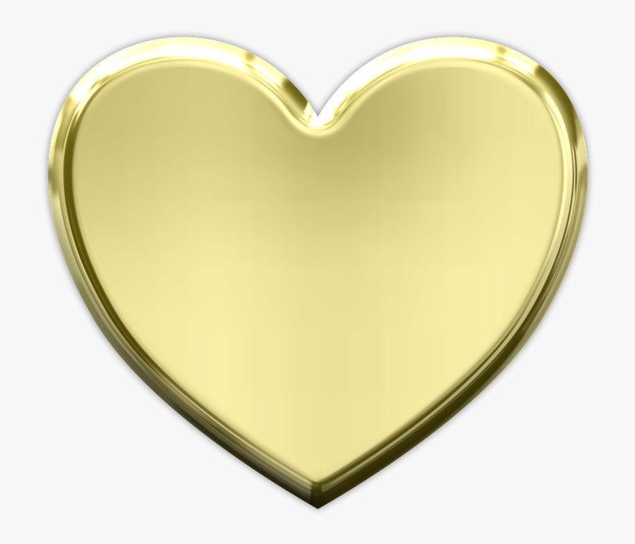 Heart, Metallic, Valentine, Love, Metal, Gold - Valentines Day Gold Heart Png, Transparent Clipart