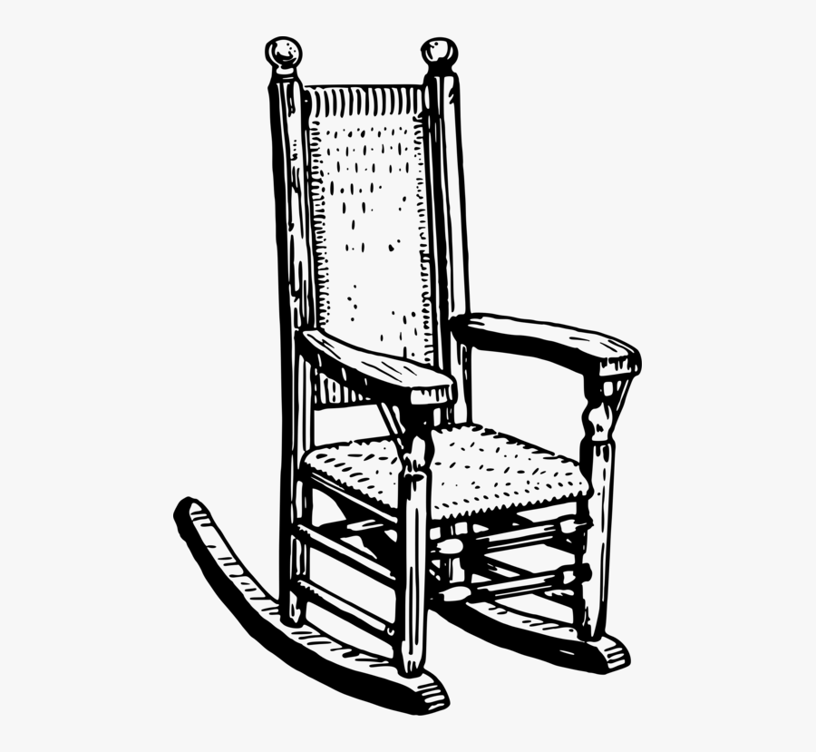 Outdoor Furniture,chair,rocking Chair - Rocking Chair Clipart Black And White, Transparent Clipart