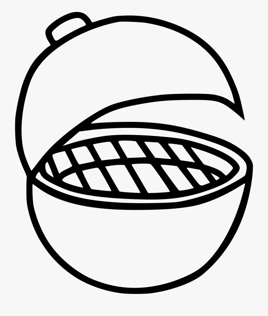 Bbq Grill With Fire Lineart - Line Art, Transparent Clipart
