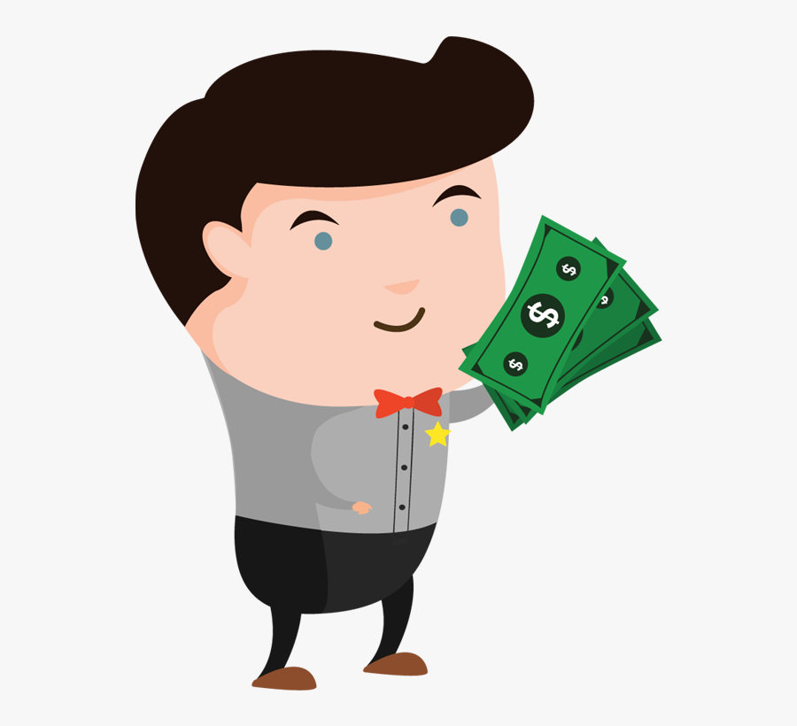 Make Money Clipart Money Man - Cartoon Person With Money, Transparent Clipart