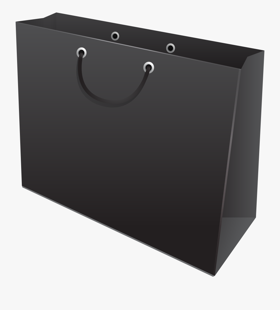 Black Gift Bag Png Clip Art, Transparent Clipart