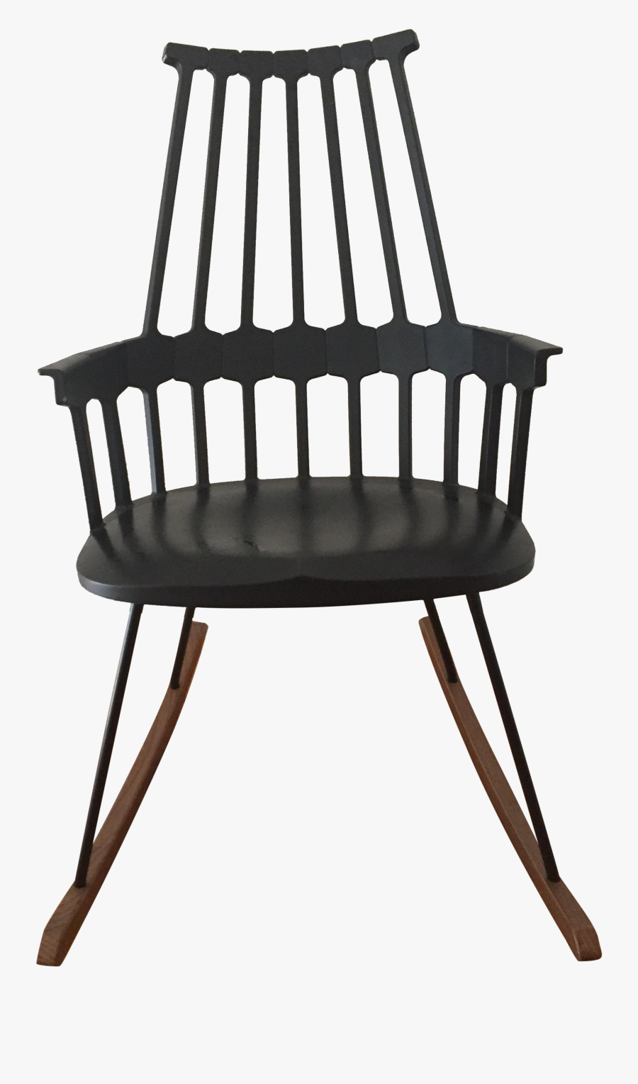 Kartell Comback Rocking Armchair Chairish Chair One - Krzeslo Kubelek Z Drewnianymi Nogami, Transparent Clipart