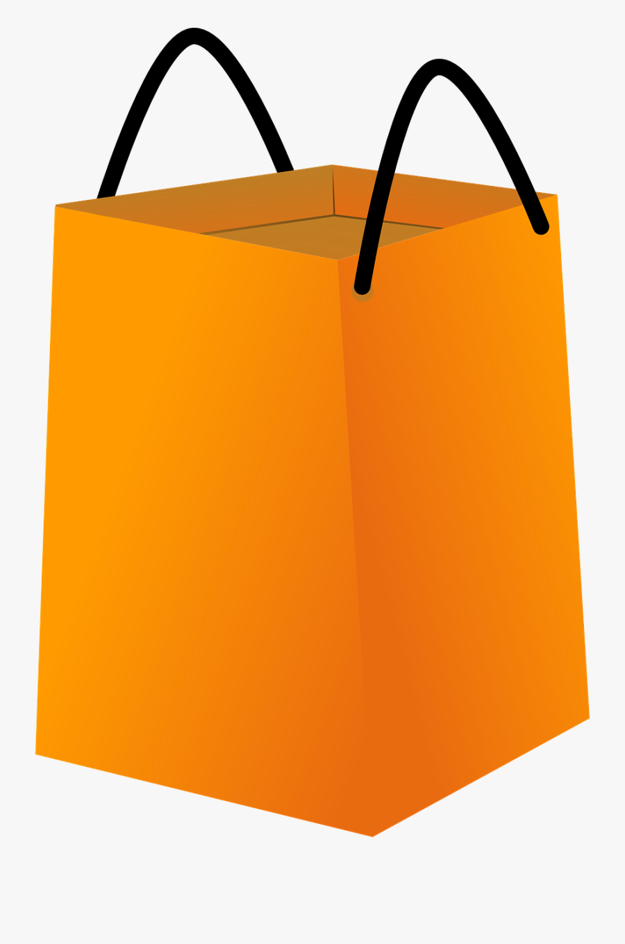 Orange Shopping Bag, Transparent Clipart