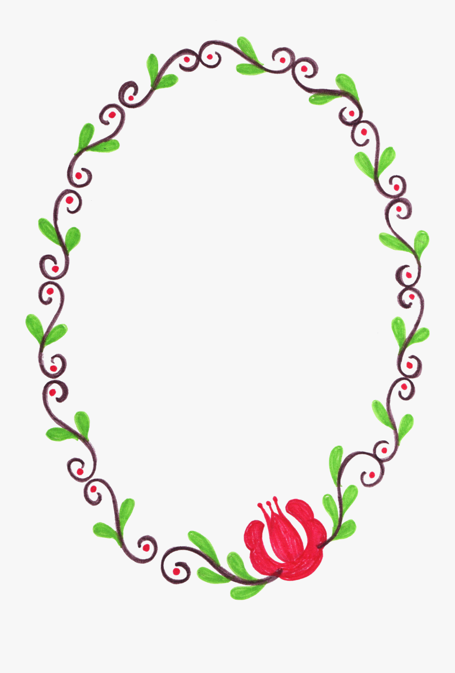 Flower Frame Png - Oval Flower Design Png, Transparent Clipart