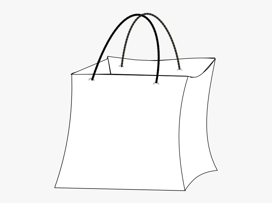 Outline Shopping Bag Clip Art, Transparent Clipart